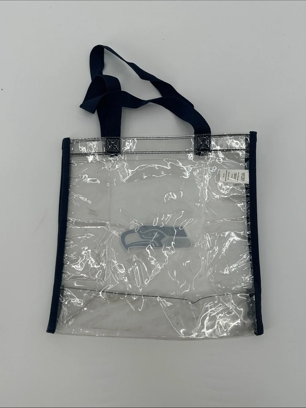 NFL Seattle Seahawks Clear Tote with Navy Trim and Logo